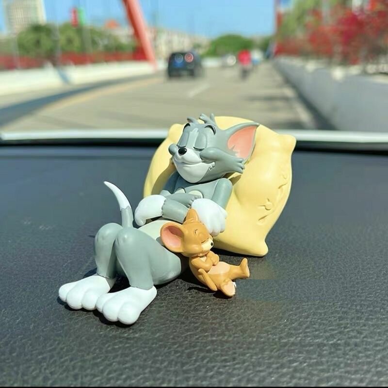 Мультяшные игрушки для салона автомобиля в виде кошек и мышей стильный декор для приборной панели, создающий уют и веселье в поездках