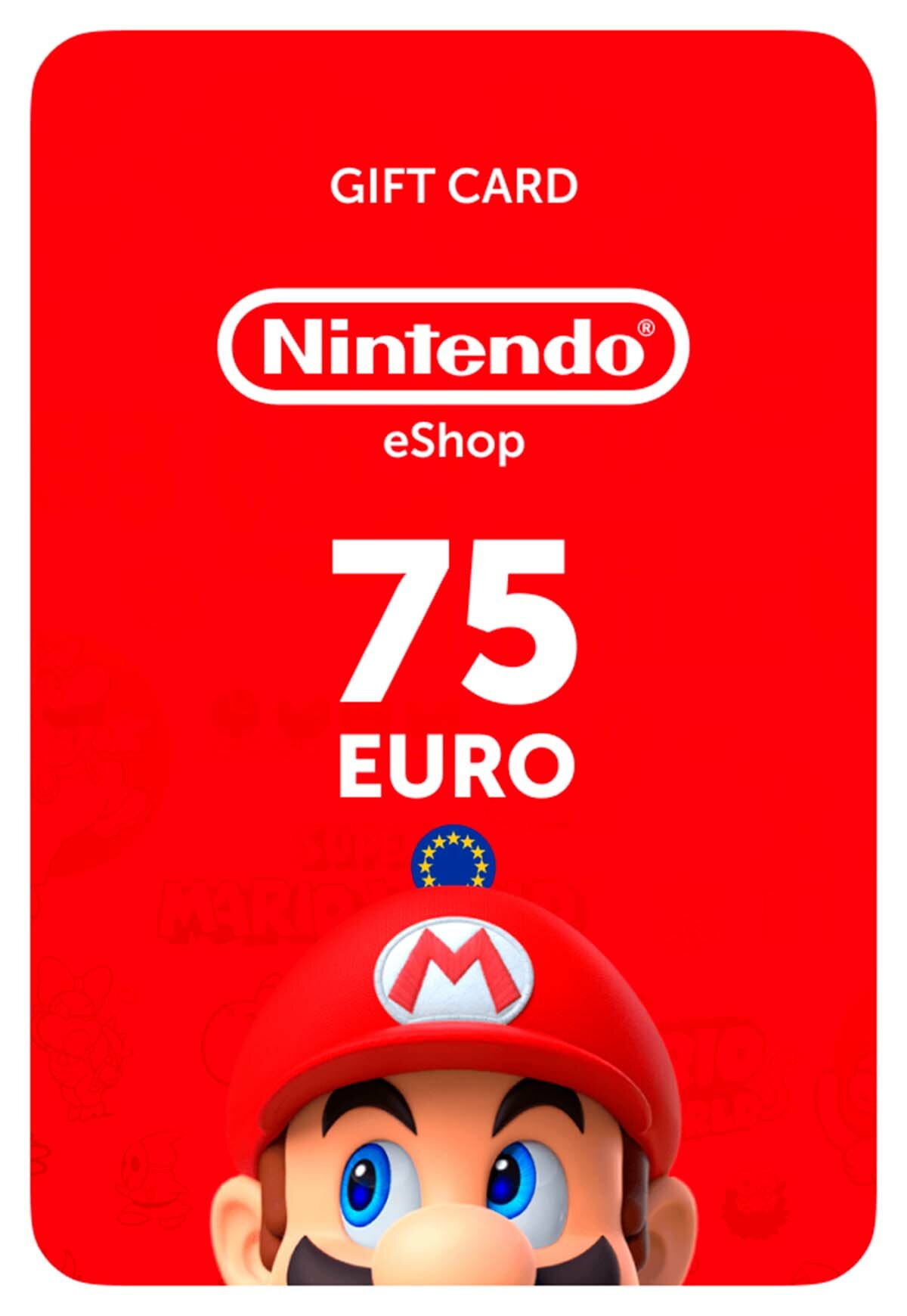 Карта пополнения Nintendo eShop Европа 75 EUR (Nintendo eShop; Nintendo Switch, Wii U; Регион активации Европа)
