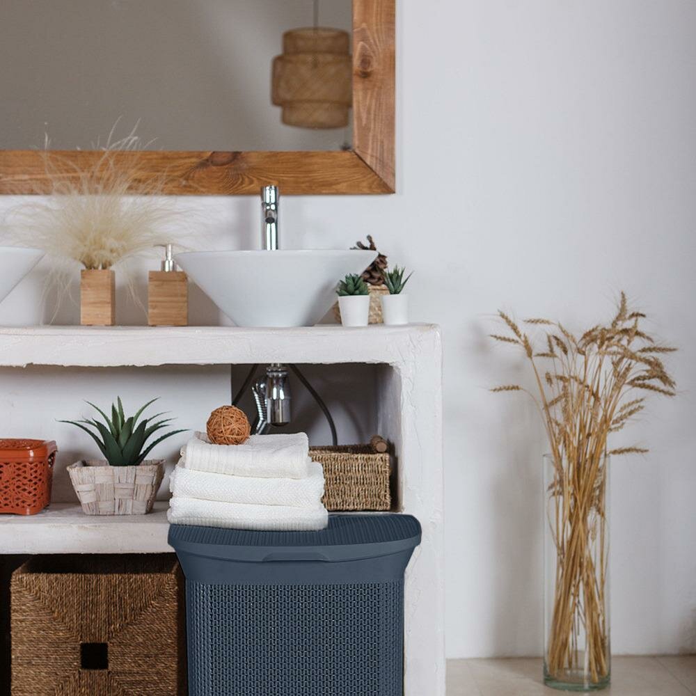 Корзина для белья Плес 35л прямоугольная цвет серый