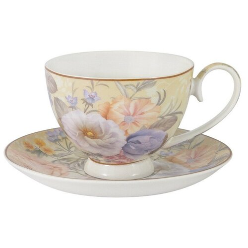 Чашка с блюдцем Цветочный вальс в подарочной упаковке (Anna Lafarg Primavera)