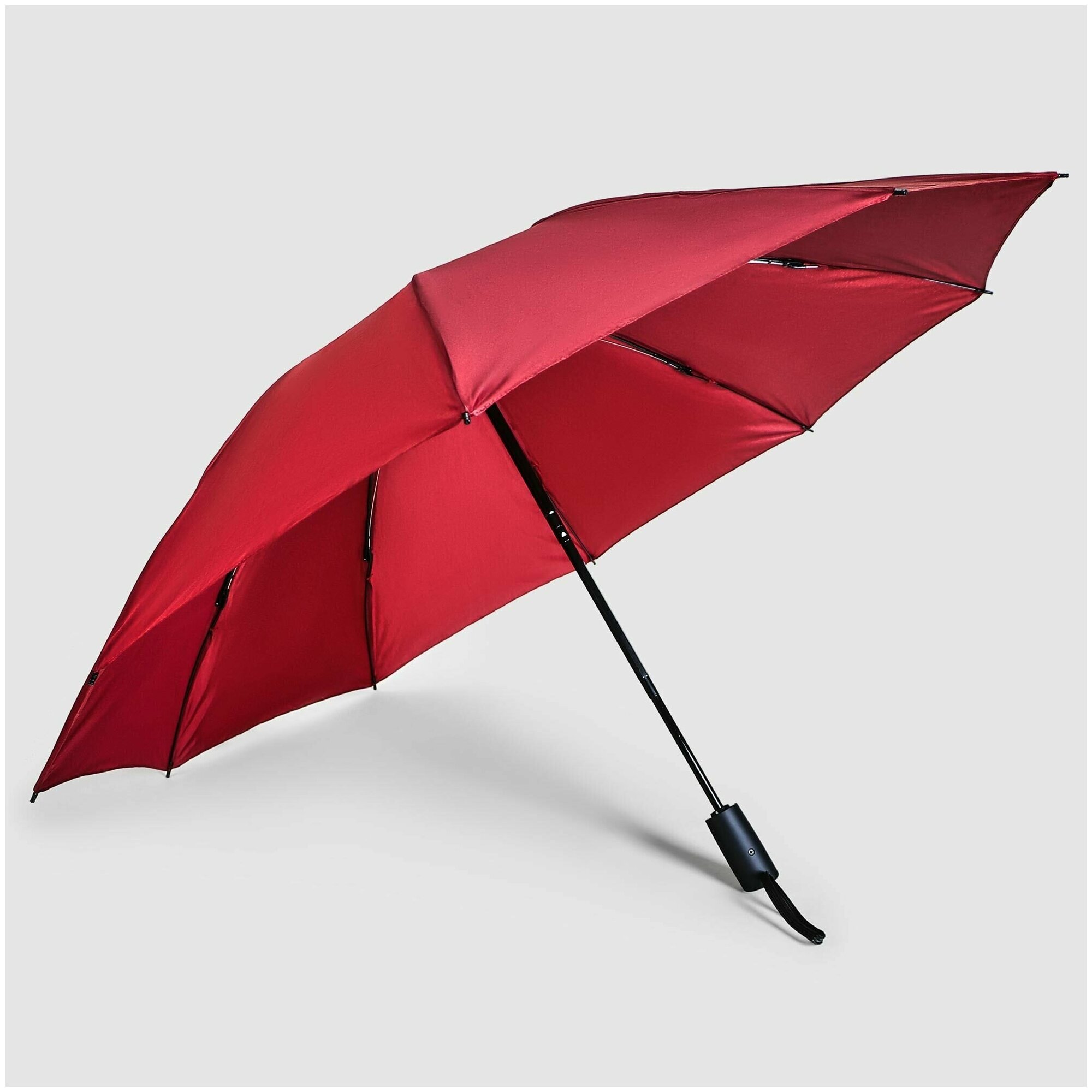 Автоматический зонт Jiemailong , легкий компактный зонт повышенной прочности, красный