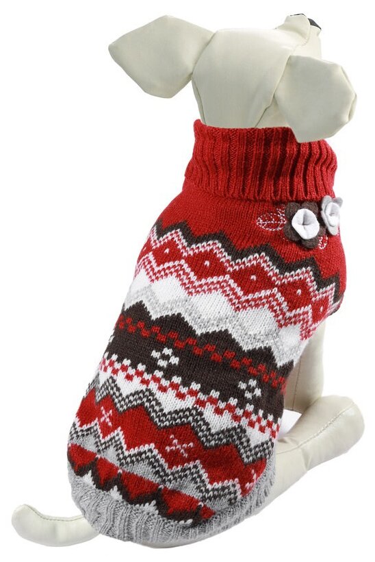 Triol свитер Цветочки, L, размер 35 см, бордовый