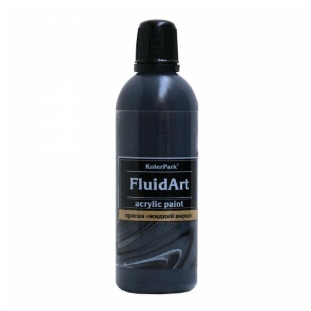 Краска декоративная Fluid Art (жидкий акрил) "KolerPark" (80 мл), черный - фотография № 5