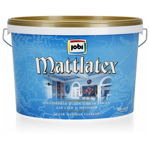 Краска латексная Jobi Mattlatex О4 матовая белый 10 л 10 кг краска латексная dufa mattlatex матовая белый 0 9 л