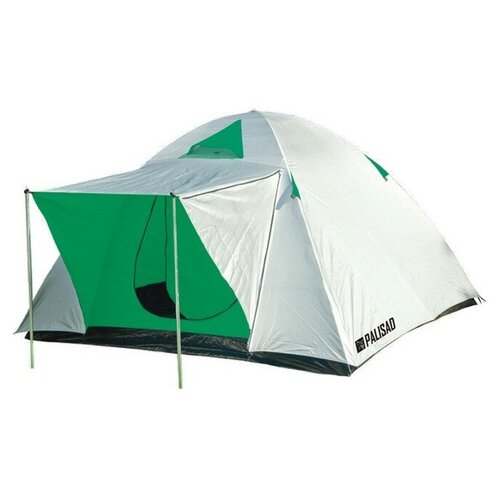 палатка трекинговая трёхместная btrace voyager зеленый Палатка трекинговая трёхместная PALISAD 69522, серебристый/зеленый