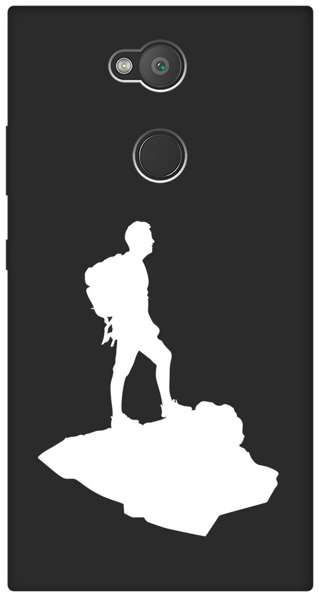 Матовый чехол Trekking W для Sony Xperia L2 / Сони Иксперия Л2 с 3D эффектом черный