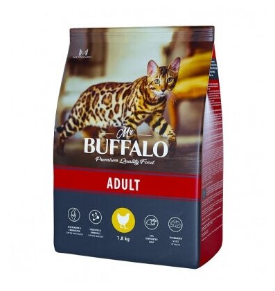 Mr.Buffalo Adult сухой корм для кошек с курицей 1,8кг