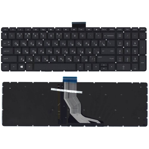 Клавиатура для ноутбука HP 15-BW 250 G6 черная с подсветкой крышка верхний корпус для hp 15 bs 15 bw 15 bu 250 g6 255 g6 924899 001 l04635 001 ap204000260 серая