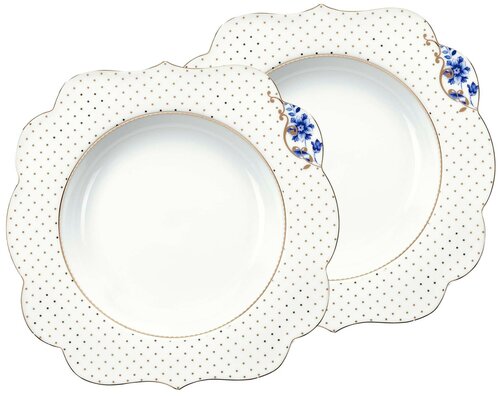 Набор из 2-х глубоких тарелок Pip Studio Royal White, д. 23,5 см, WW.51.001.188