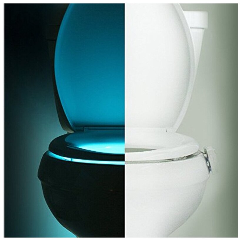 Подсветка для унитаза, ванной с датчиком движения 8 цветов / умный ночник - фотография № 5