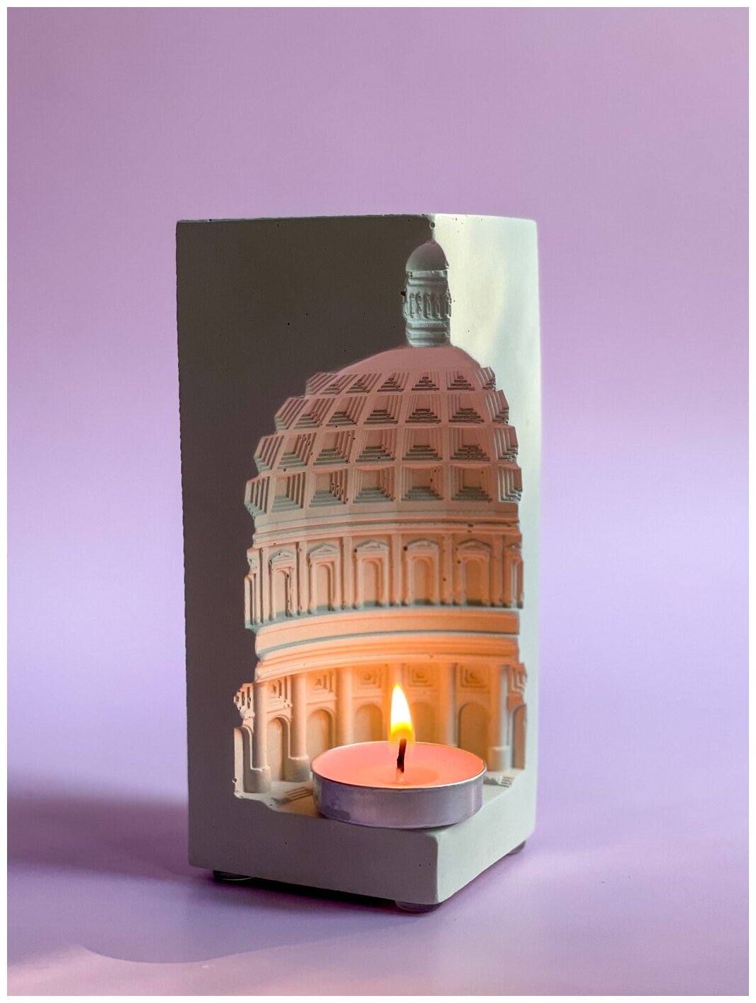 Декоративный подсвечник для свечей, Пантеон из гипса, здание, белый, италия