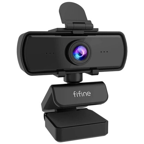 Веб-камера Fifine K420, 1440P, QHD, Микрофон с шумоподавлением (Black) веб камера fifine 1440p full hd для пк с микрофоном штатив для usb настольного компьютера и ноутбука прямая трансляция веб камеры для видео calling k420