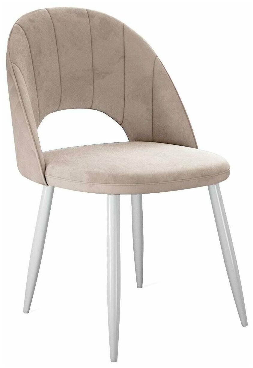 Стул DikLine 217 B03 BEIGE, ножки белые