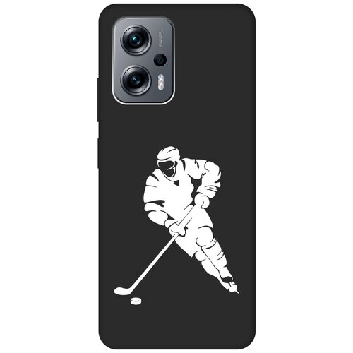 Матовый чехол Hockey W для Poco X4 GT / Xiaomi Redmi Note 11T Pro / 11T Pro+ / Поко Х4 ГТ / Сяоми Редми Ноут 11Т / 11Т Про+ с 3D эффектом черный матовый чехол survivor w для poco x4 gt xiaomi redmi note 11t pro 11t pro поко х4 гт сяоми редми ноут 11т 11т про с 3d эффектом черный