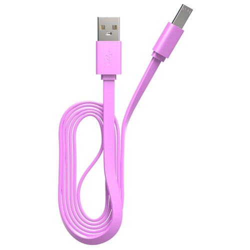 Кабель MAXVI MC-01LF USB - microUSB, 1 м, 1 шт., фиолетовый кабель maxvi mc 12ml usb lightning microusb 1 м 1 шт золотой