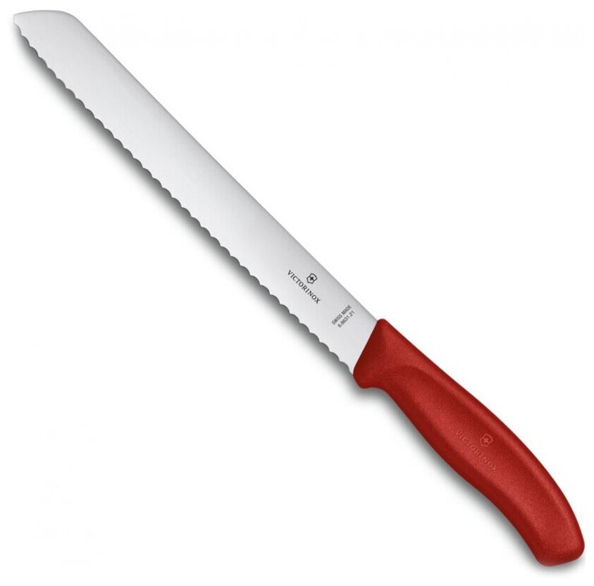 Victorinox Kitchen 6.8631.21B Нож для хлеба victorinox, лезвие волнистое 21 см, красный
