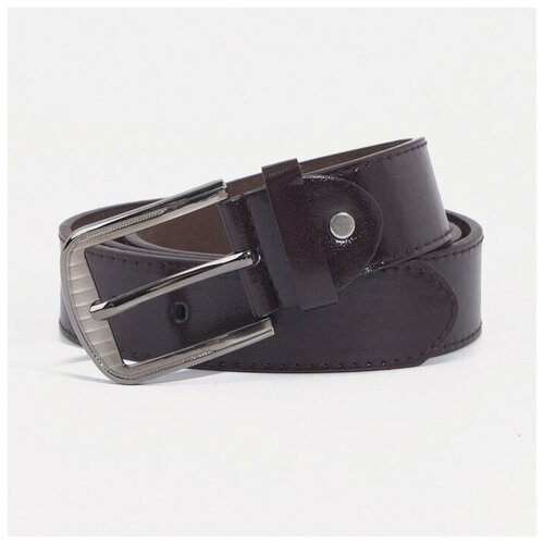 фото Ремень мужской, ширина 3,5 см, гладкий, винт, пряжка металл, цвет коричневый supreme