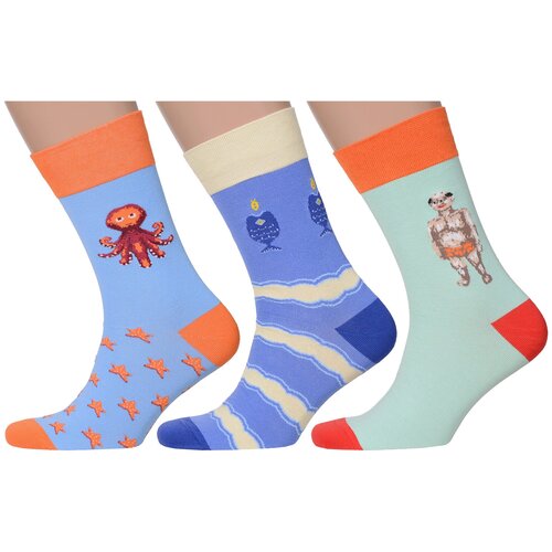 фото Комплект из 3 пар мужских носков moscowsocksclub микс 1, размер 25 (38-40)