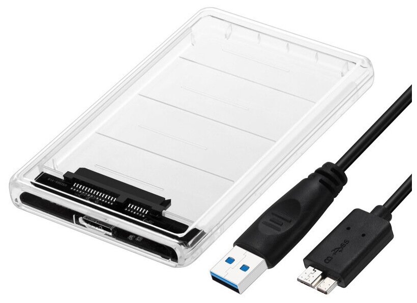 Корпус для жесткого диска прозрачный SATA 25 - USB 30