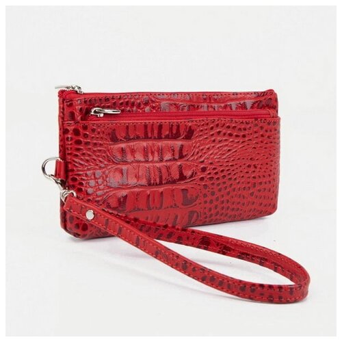 фото Кошелёк на молнии, цвет красный максим
