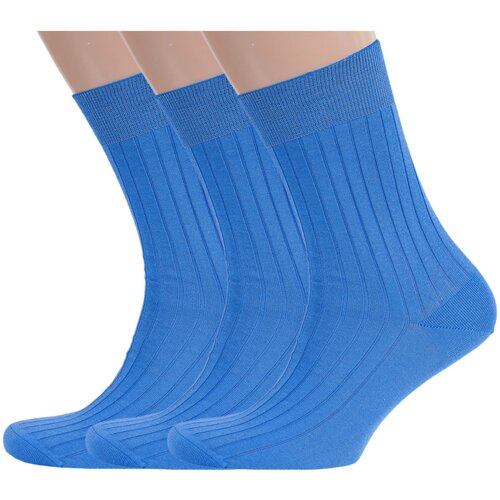 Носки RuSocks, 3 пары, размер 25 (38-40), голубой носки rusocks 3 пары размер 25 38 40 голубой