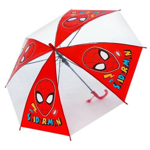 Зонт-трость Marvel, красный, бесцветный зонт marvel бесцветный красный
