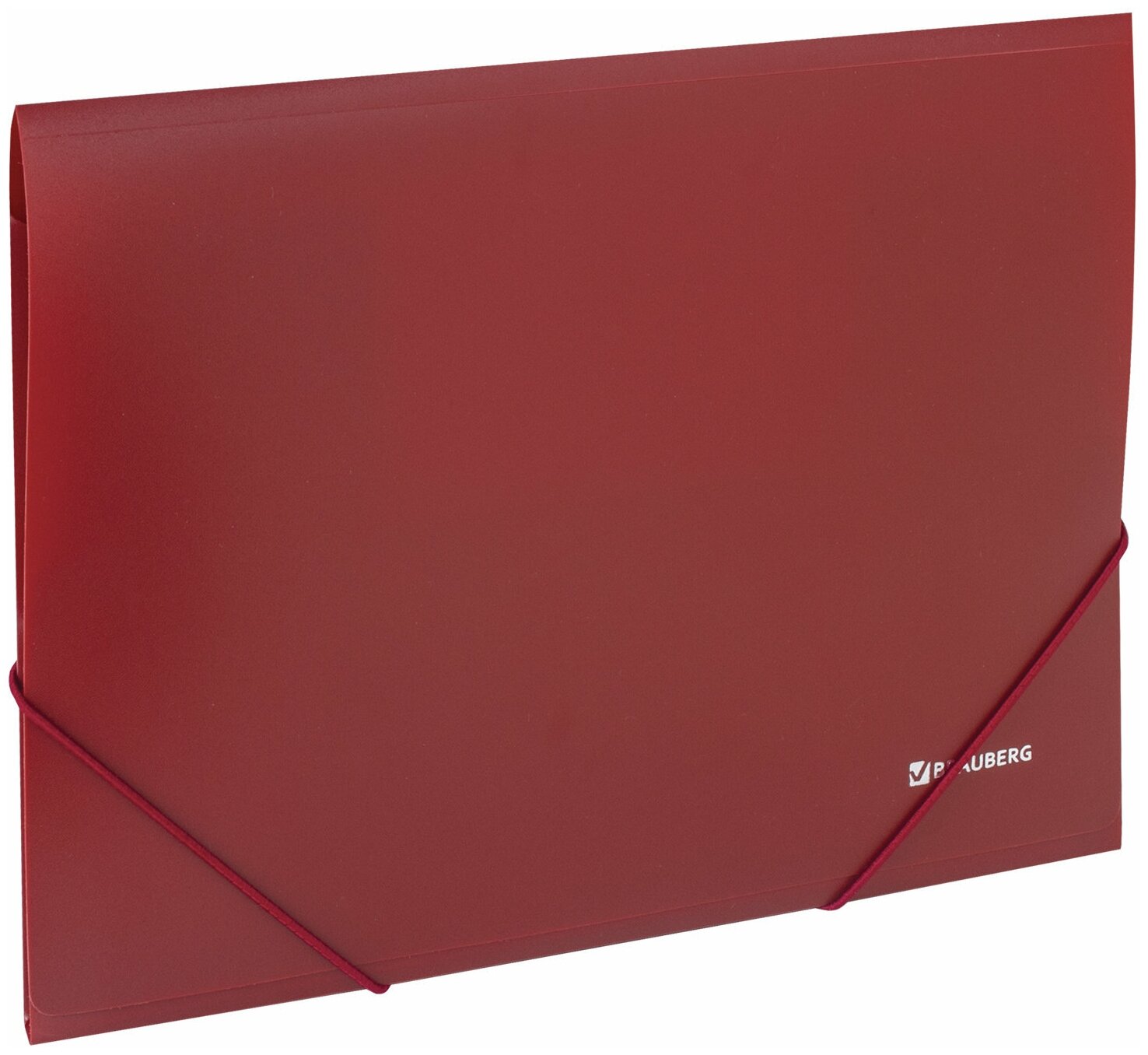 Папка на резинках BRAUBERG, стандарт, красная, до 300 листов, 0,5 мм, 221622 В комплекте: 10шт.