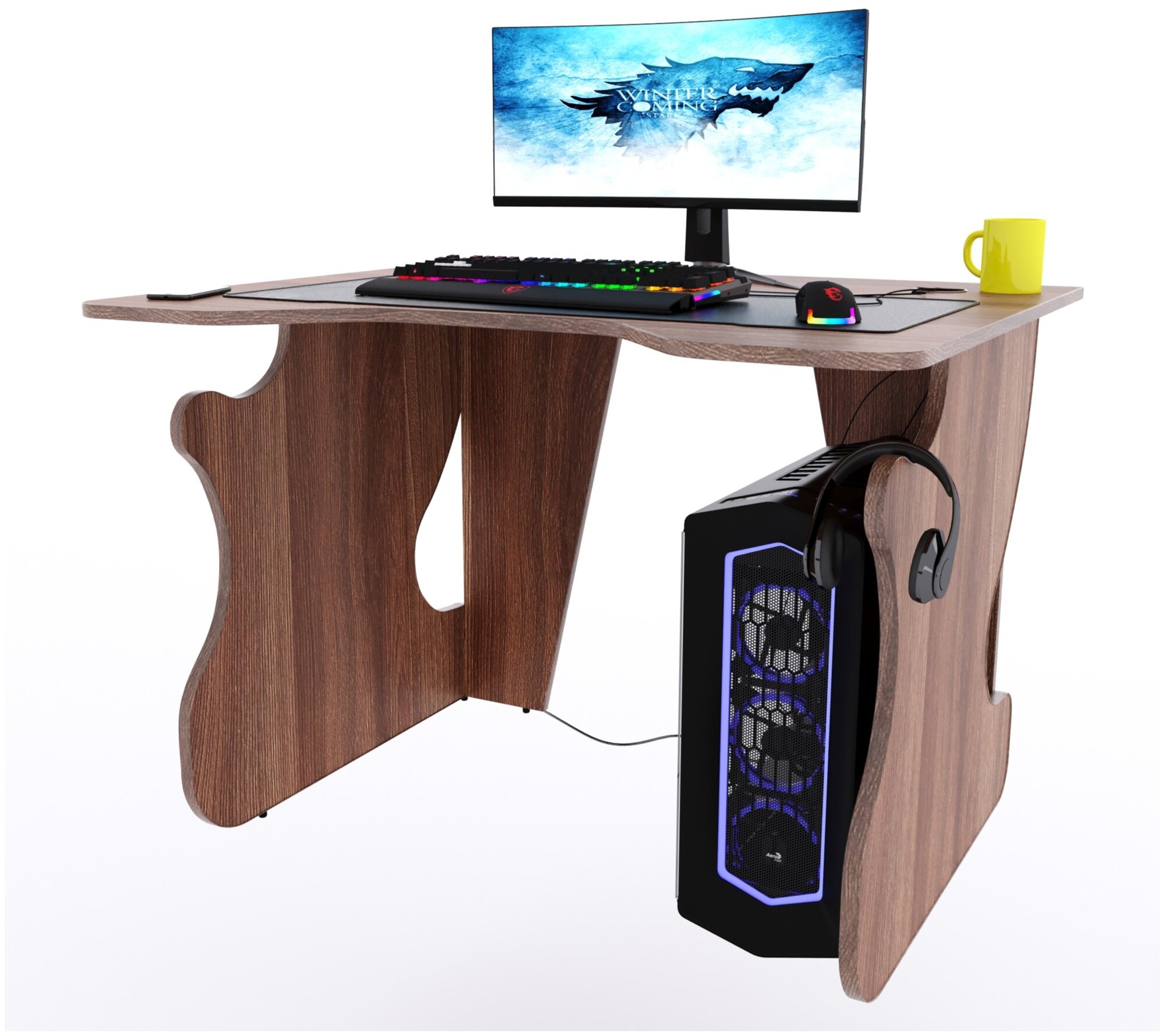 Игровой компьютерный стол "Даги", 100x80x75 см, шимо тёмный