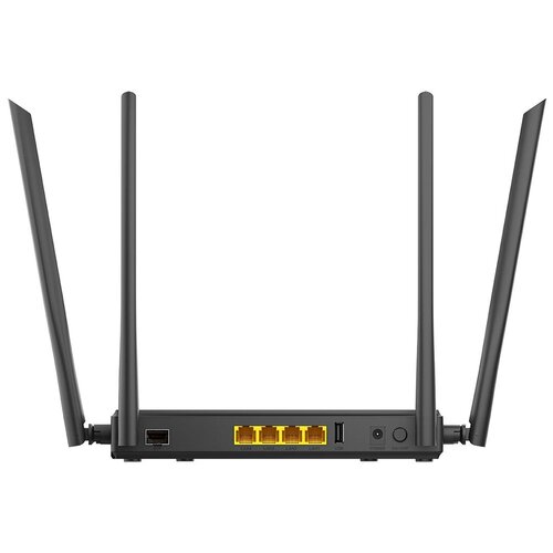 Роутер беспроводной D-Link DIR-825 (DIR-825/GFRU/R3A) AC1200 10/100/1000BASE-TX/4G черный роутер беспроводной d link dwr 956 4hdb1e ac1200 10 100 1000base tx 4g черный