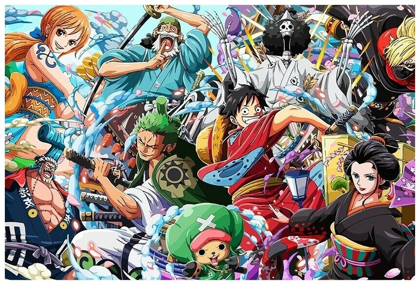 Картина по номерам на холсте аниме Ван Пис One Piece - 8118 Г 60x40