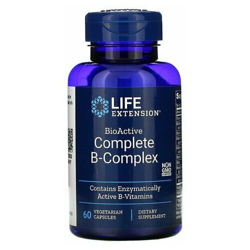 Life Extension Life Extension, полный биоактивный комплекс витаминов группы B, 60 капсул