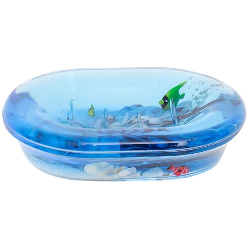 Мыльница настольная «Морская Рыбка» пластик цвет голубой
