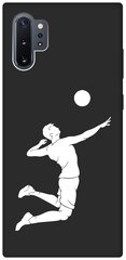 Матовый чехол Volleyball W для Samsung Galaxy Note 10+ / Самсунг Ноут 10+ с 3D эффектом черный