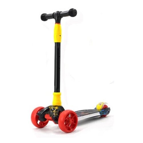 Самокат BLACK AQUA S00488 светящиеся колеса желтыйчерный 2810₽