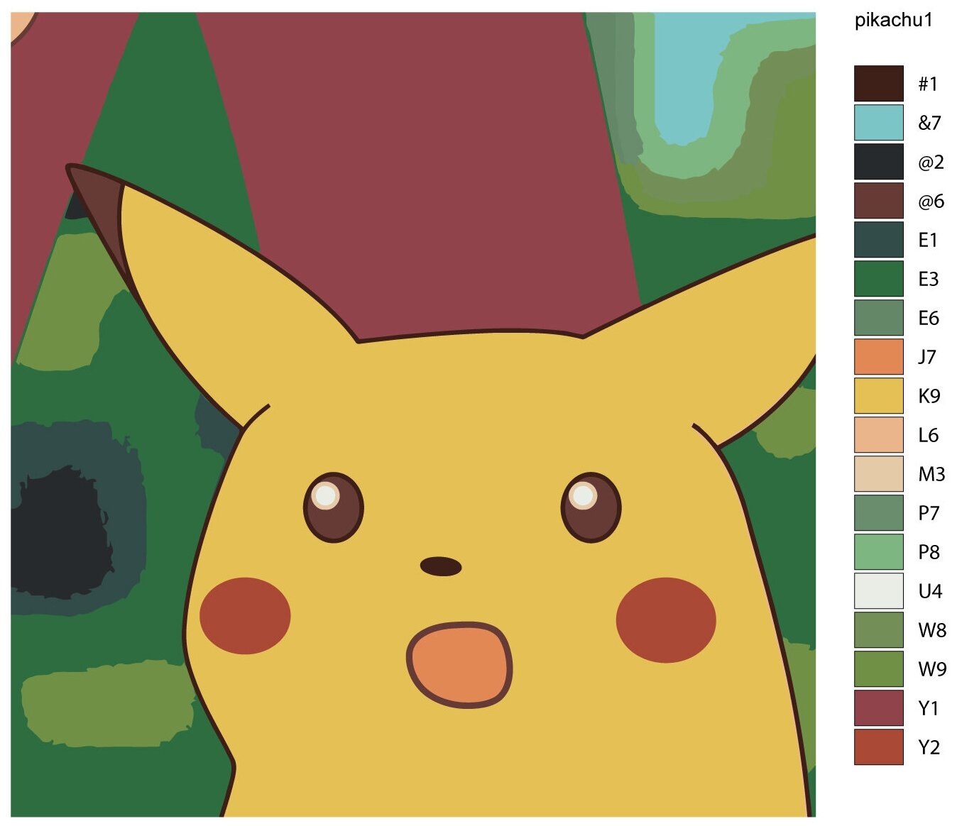 Картина по номерам, 40 x 40, TSKK-pikachu1, пикачу, "Живопись по номерам", набор для раскрашивания, раскраска