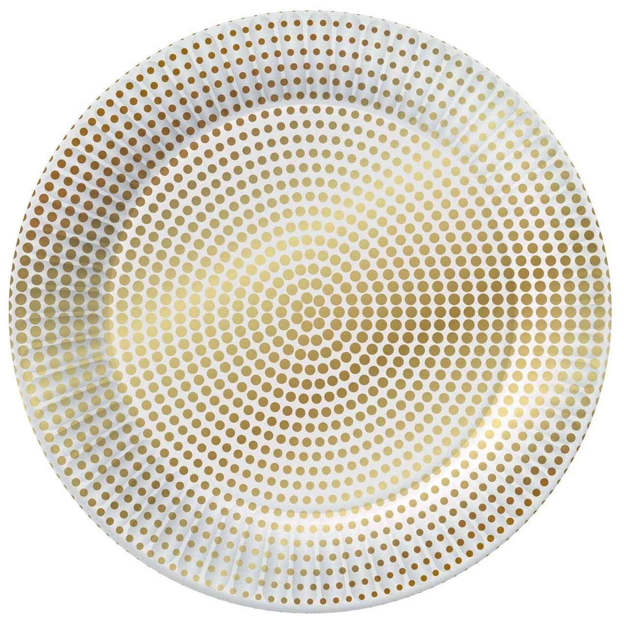 Набор одноразовых тарелок Nd play Золотой горох бумага, d 230 мм, 6 шт - фото №1