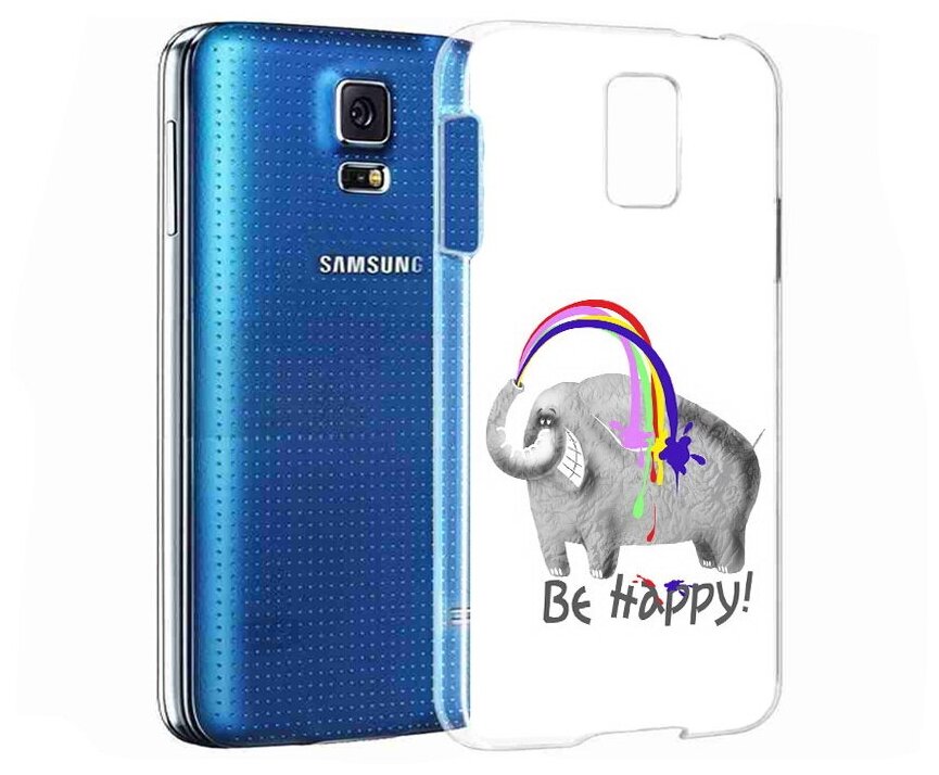 Чехол задняя-панель-накладка-бампер MyPads счастливый слон для Samsung Galaxy S5 SM-G900H/G900F противоударный