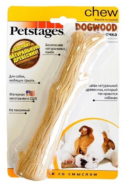 Petstages игрушка для собак Dogwood палочка деревянная средняя - фотография № 11