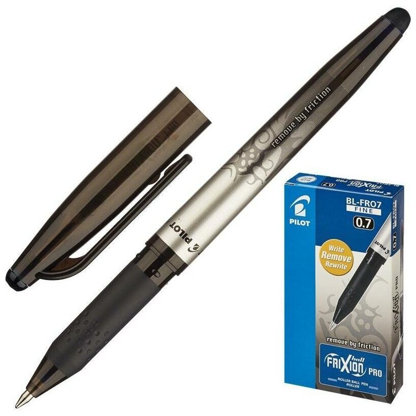 Ручка гелевая Pilot BL-FRO-7-B (207982) Frixion Pro 0.35мм корпус пластик резин. манжета черный черн