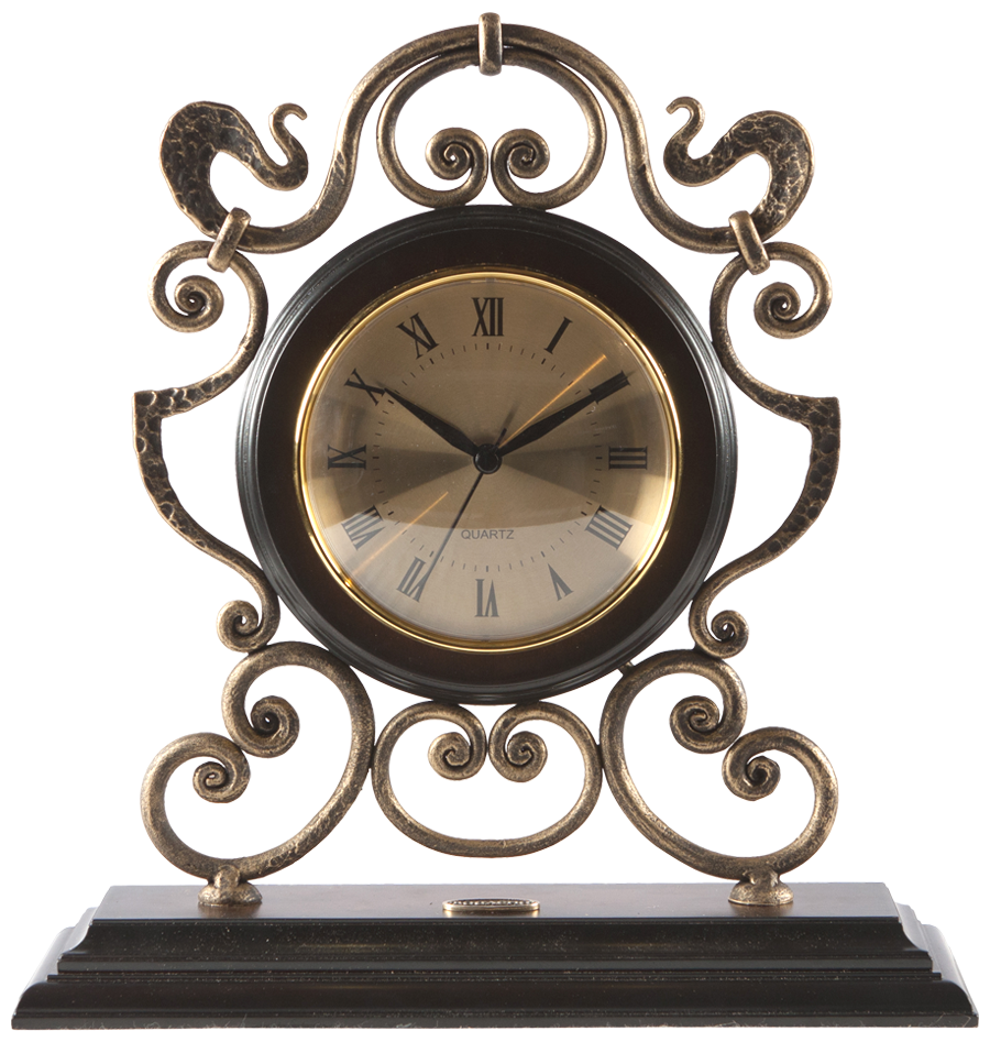 Часы настольные Bogacho Аделаида бронзового цвета на подставке из МДФ