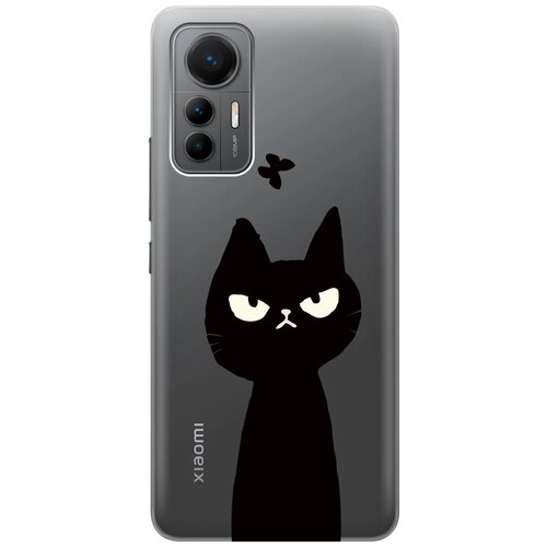 Силиконовый чехол на Xiaomi 12 Lite, Сяоми 12 Лайт с 3D принтом Disgruntled Cat прозрачный силиконовый чехол на xiaomi 12 lite сяоми 12 лайт silky touch premium с принтом disgruntled cat сиреневый