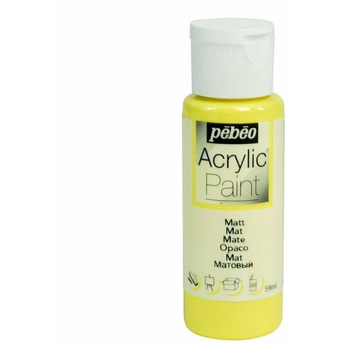 Краска акриловая Pebeo Acrylic Paint декоративная матовая (Светло-желтый), 59 мл