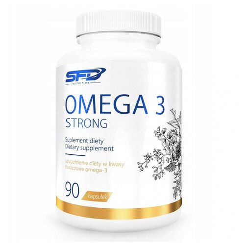 Омега-3 двойной концентрации SFD Omega 3 Strong 90 капсул / Рыбий жир / Для женщин и мужчин