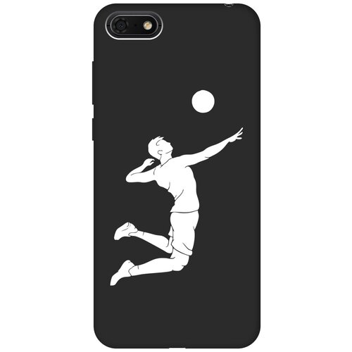 Матовый чехол Volleyball W для Honor 7A / 7S / Huawei Y5 (2018) / Y5 Prime (2018) / Хуавей У5 Прайм (2018) / Хонор 7А / 7s с 3D эффектом черный матовый чехол love charger w для honor 7a 7s huawei y5 2018 y5 prime 2018 хуавей у5 прайм 2018 хонор 7а 7s с 3d эффектом черный