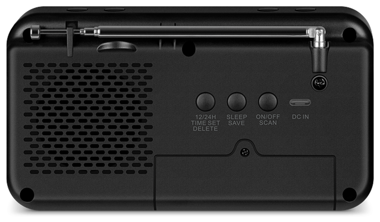 Радиоприемник Sven SRP-100 RMS 2W FM, USB type-C, дисплей, часы, питание от аккумулятора, черный