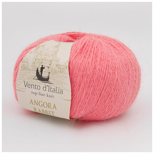 Пряжа Vento d'Italia Angora Rabbit (Ангора Кролик) 16 розовый лепесток 70% пух ангорского кролика, 30% нейлон 50г 350м 5шт