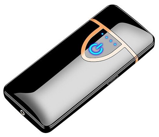 Электронная USB зажигалка Z1277 ветрозащитная сенсорная подзаряжаемая подарочная, черная