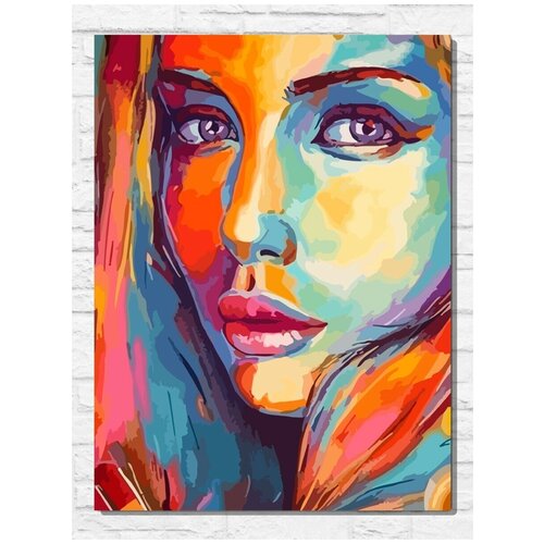 Картина по номерам на холсте Красочная девушка (Абстракция, поп арт) - 9044 В 30x40