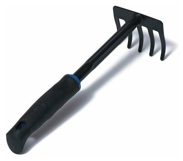 Грабли, длина 31 см, комбинированная пластиковая ручка, чёрно-голубые (1 шт.) - фотография № 7