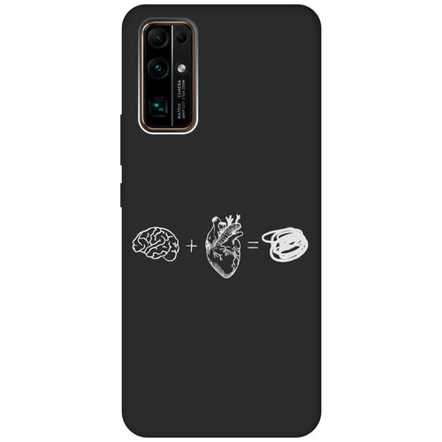 Матовый Soft Touch силиконовый чехол на Honor 30, Хонор 30 с 3D принтом Brain Plus Heart W черный матовый soft touch силиконовый чехол на honor x8 хонор икс 8 с 3d принтом brain plus heart w черный